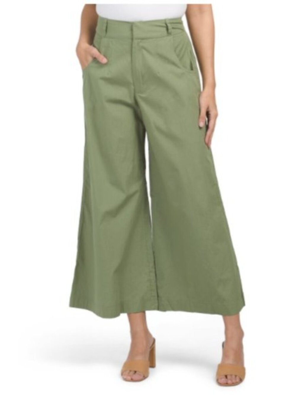 Free People Menorca Crop Wide Leg Cotton Pants Size 12